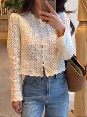 Sézane Martie Cardigan in Ecru size M
